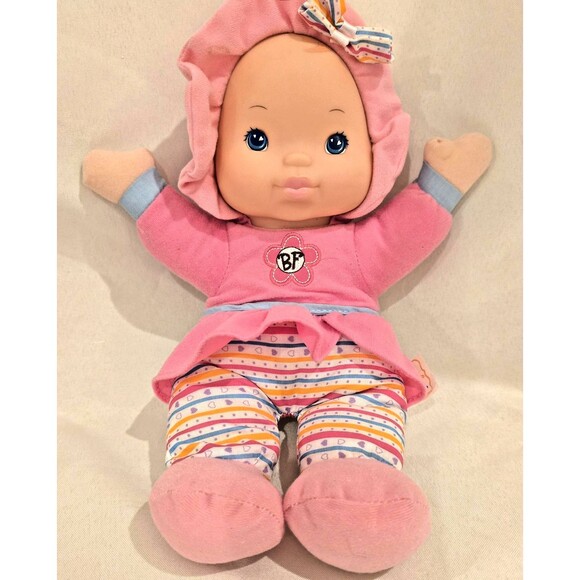 Goldberger Baby's First Kisses Plush Doll Striped Pajamas Blue Eyes Soft Toy - Picture 1 of 8